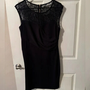 Calvin Klein Black Cocktail Dress with Lace Sz 10
